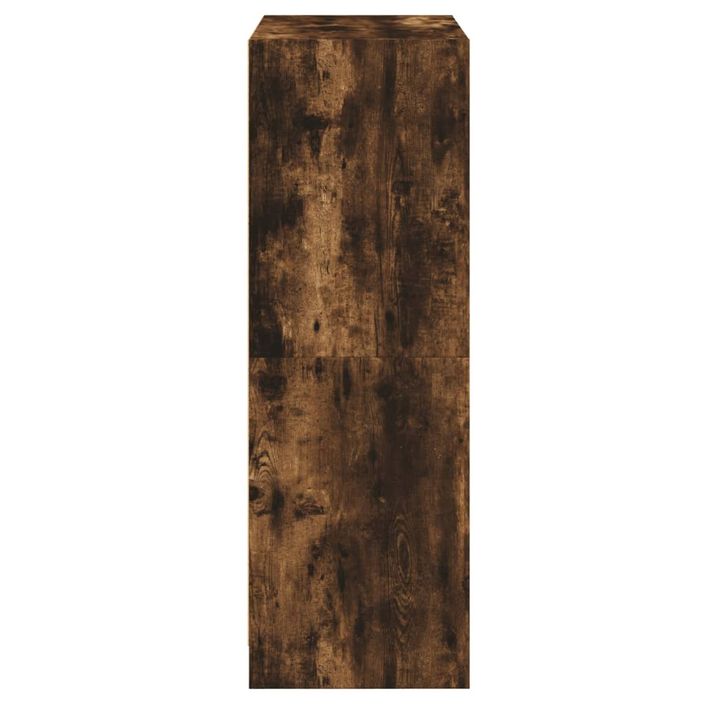 Buffet haut avec portes chêne fumé 68x37x109 cm bois ingénierie - Photo n°8