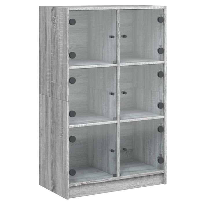 Buffet haut avec portes gris sonoma 68x37x109cm bois ingénierie - Photo n°1