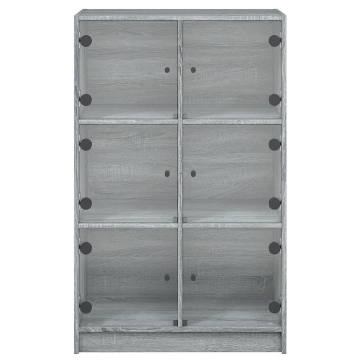 Buffet haut avec portes gris sonoma 68x37x109cm bois ingénierie - Photo n°7