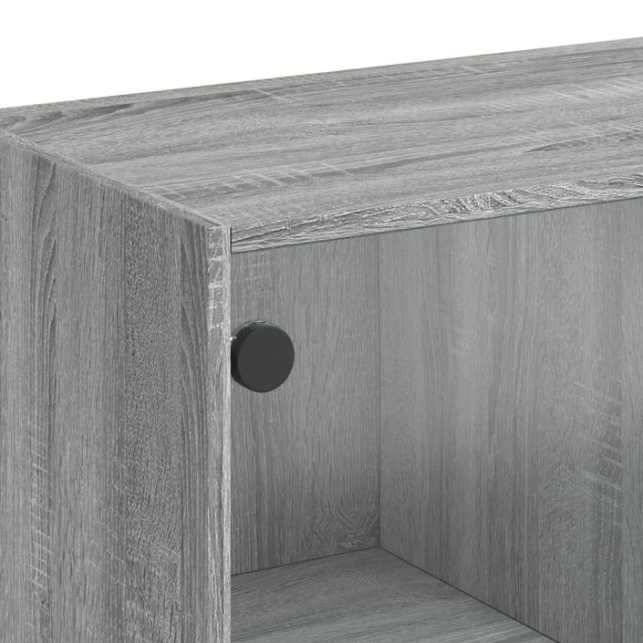 Buffet haut avec portes gris sonoma 68x37x109cm bois ingénierie - Photo n°10