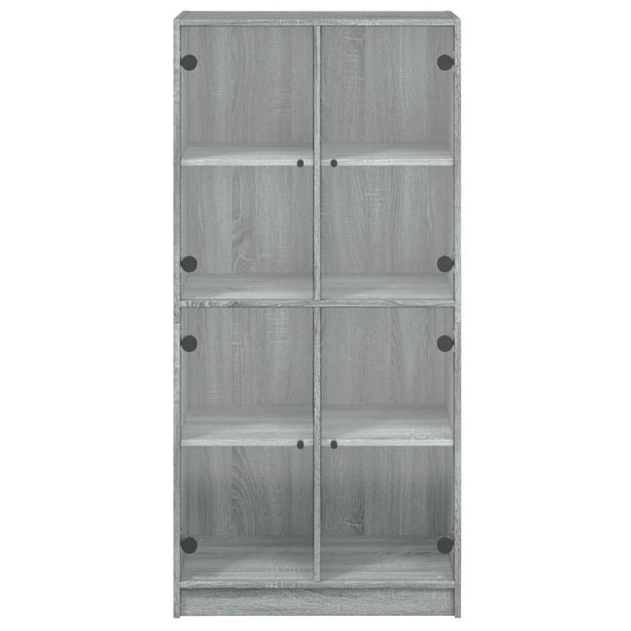 Buffet haut avec portes gris sonoma 68x37x142cm bois ingénierie - Photo n°7