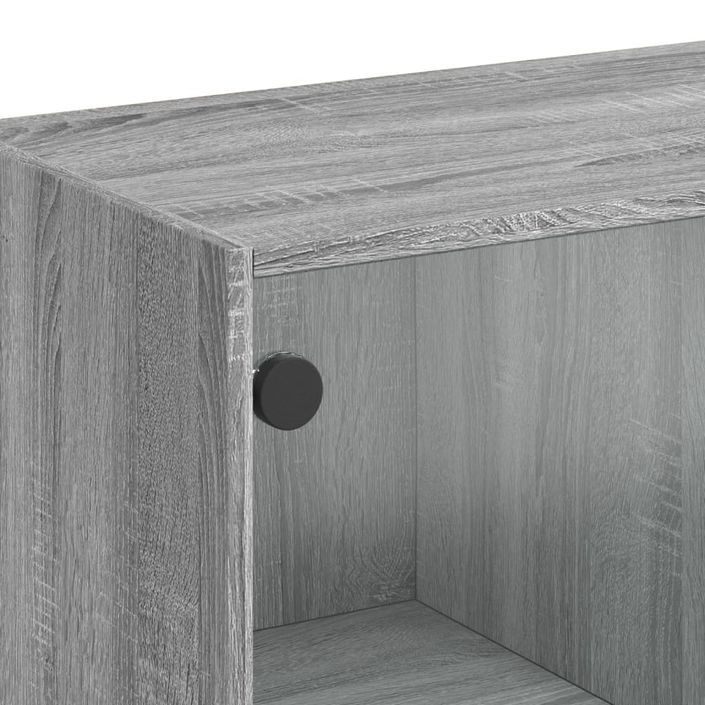 Buffet haut avec portes gris sonoma 68x37x142cm bois ingénierie - Photo n°10