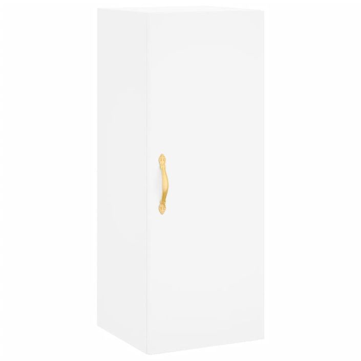 Buffet haut Blanc 34,5x34x180 cm Bois d'ingénierie - Photo n°5