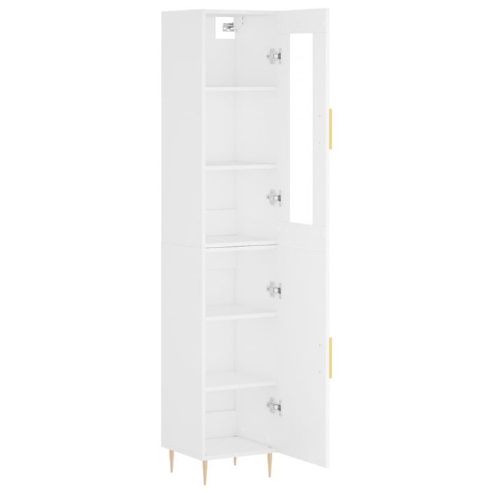 Buffet haut Blanc 34,5x34x180 cm Bois d'ingénierie - Photo n°4