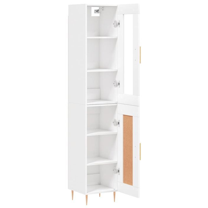 Buffet haut Blanc 34,5x34x180 cm Bois d'ingénierie - Photo n°4