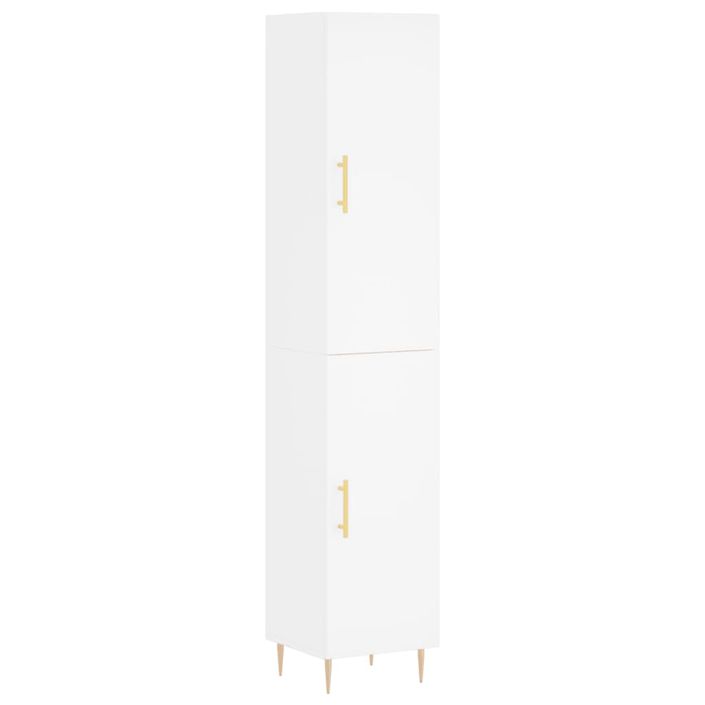 Buffet haut Blanc 34,5x34x180 cm Bois d'ingénierie - Photo n°1