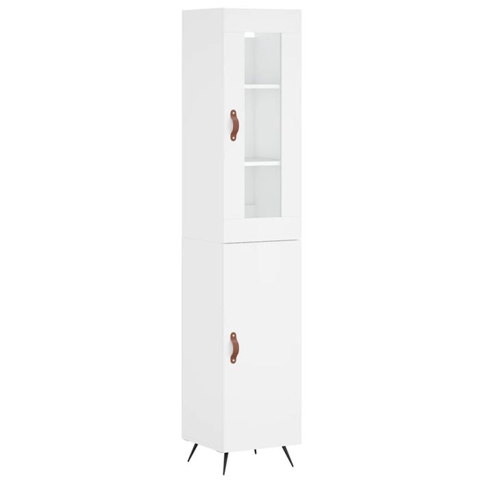 Buffet haut Blanc 34,5x34x180 cm Bois d'ingénierie - Photo n°1