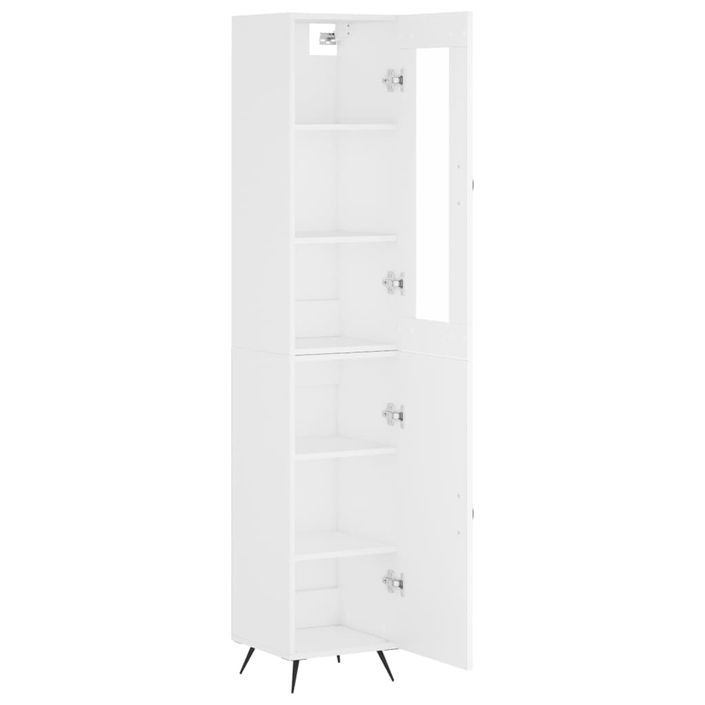 Buffet haut Blanc 34,5x34x180 cm Bois d'ingénierie - Photo n°4