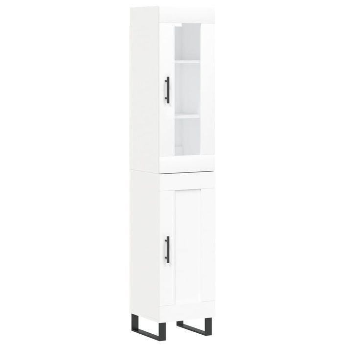 Buffet haut Blanc 34,5x34x180 cm Bois d'ingénierie - Photo n°1