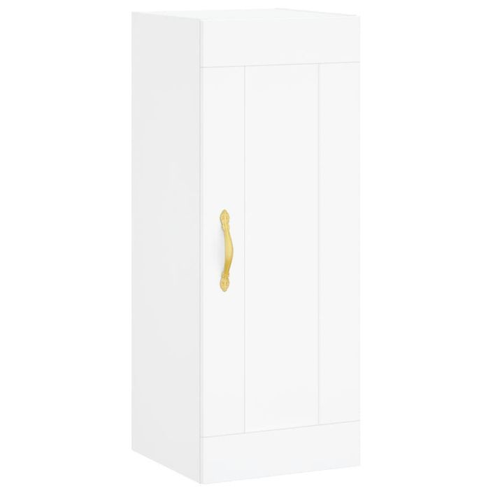 Buffet haut Blanc 34,5x34x180 cm Bois d'ingénierie - Photo n°5