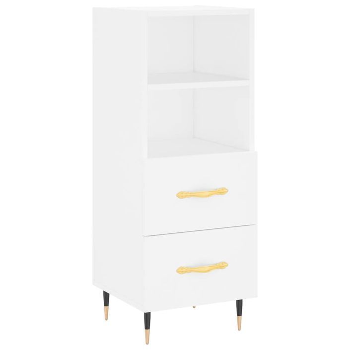 Buffet haut Blanc 34,5x34x180 cm Bois d'ingénierie - Photo n°7