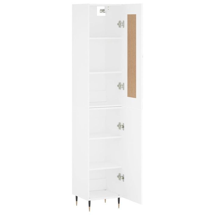 Buffet haut Blanc 34,5x34x180 cm Bois d'ingénierie - Photo n°4