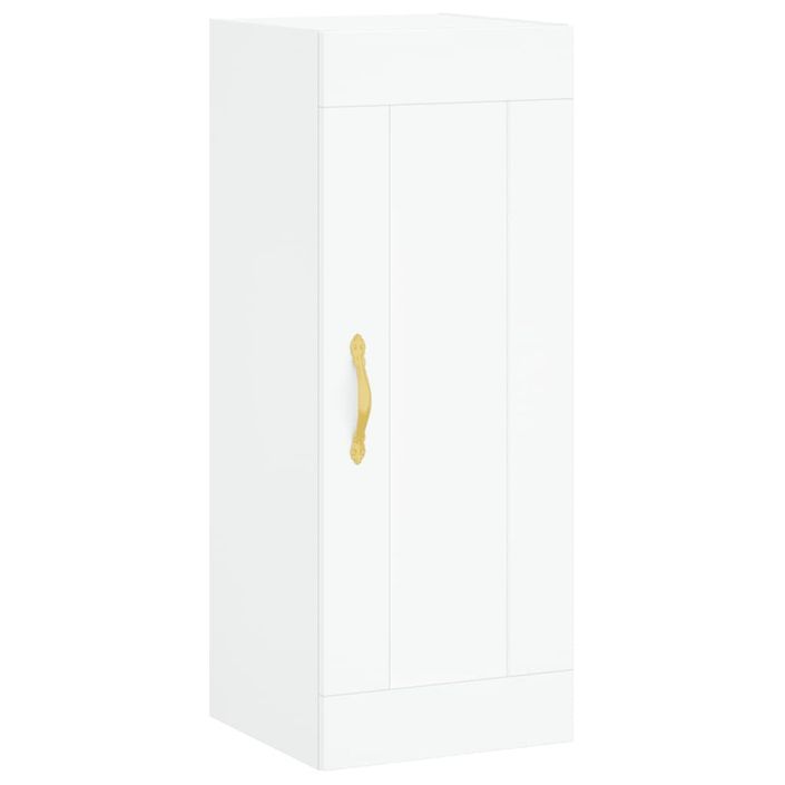 Buffet haut Blanc 34,5x34x180 cm Bois d'ingénierie - Photo n°7