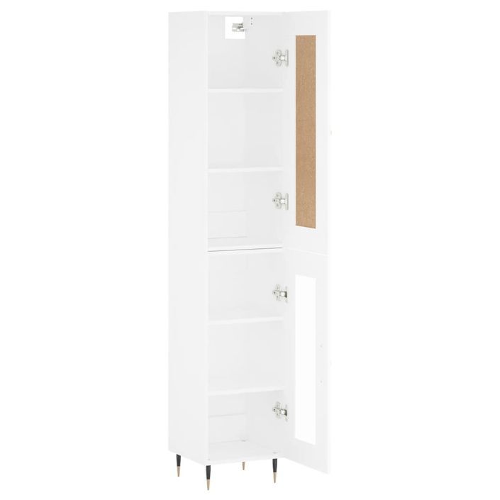 Buffet haut Blanc 34,5x34x180 cm Bois d'ingénierie - Photo n°4