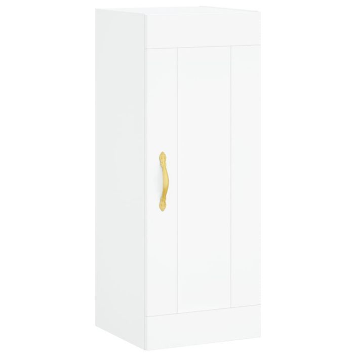 Buffet haut Blanc 34,5x34x180 cm Bois d'ingénierie - Photo n°6