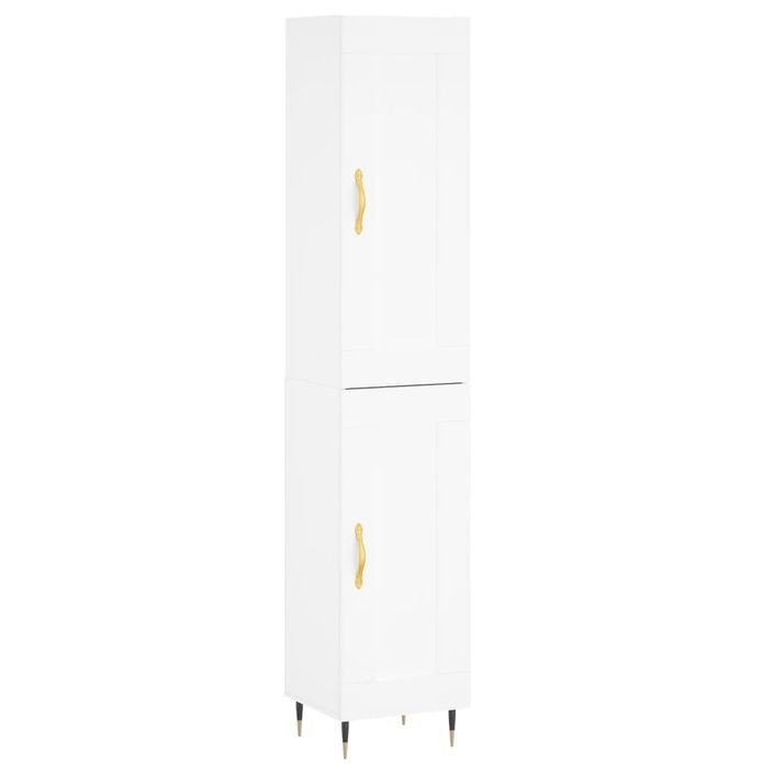 Buffet haut Blanc 34,5x34x180 cm Bois d'ingénierie - Photo n°1