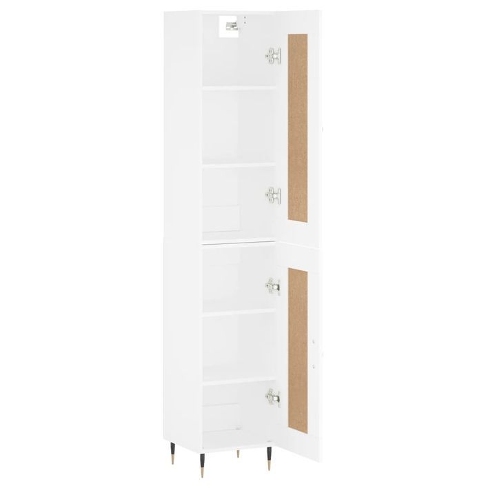 Buffet haut Blanc 34,5x34x180 cm Bois d'ingénierie - Photo n°4