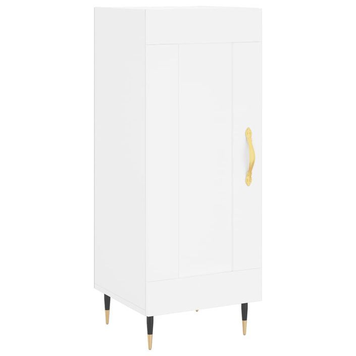 Buffet haut Blanc 34,5x34x180 cm Bois d'ingénierie - Photo n°7