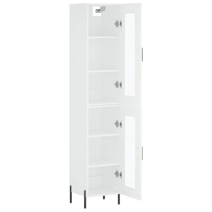 Buffet haut Blanc 34,5x34x180 cm Bois d'ingénierie - Photo n°4