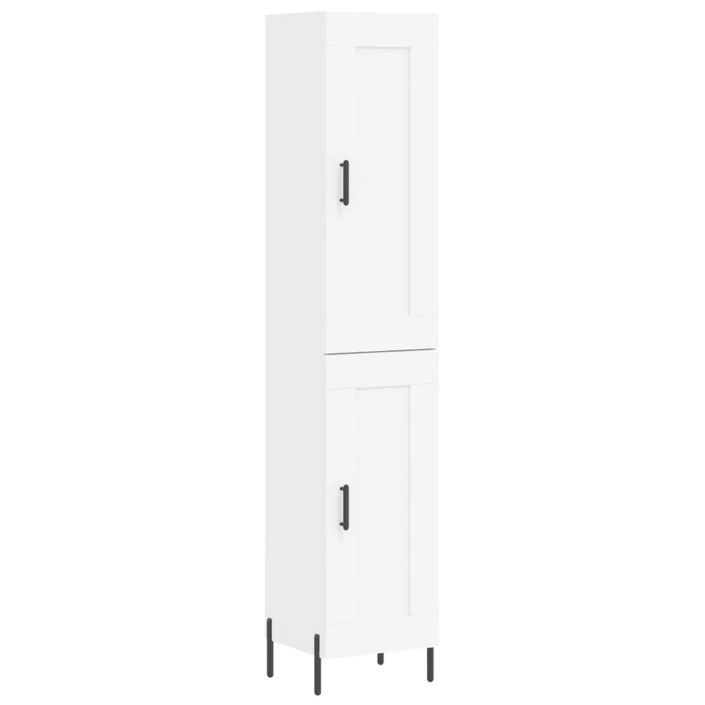 Buffet haut Blanc 34,5x34x180 cm Bois d'ingénierie - Photo n°1