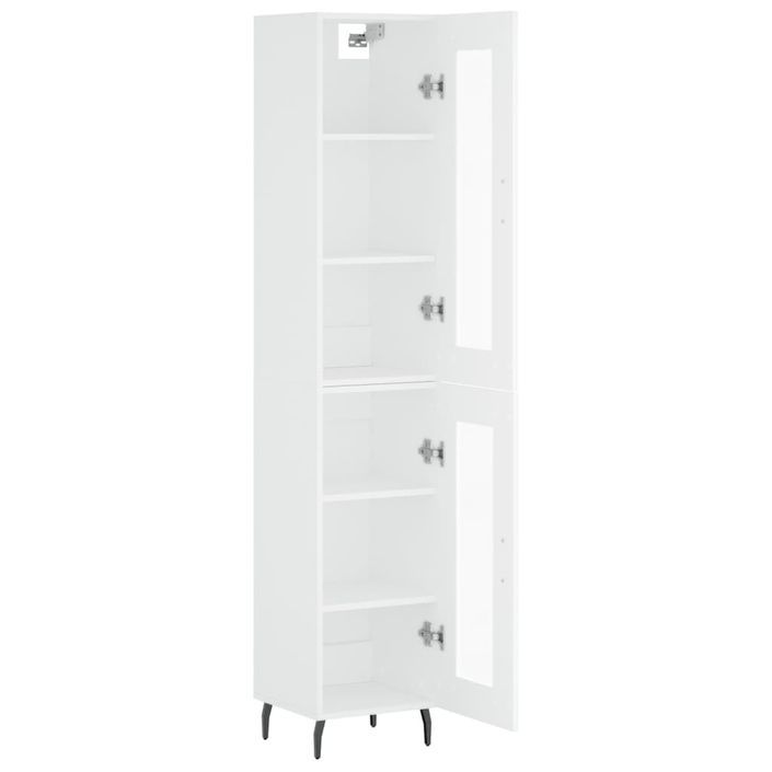 Buffet haut Blanc 34,5x34x180 cm Bois d'ingénierie - Photo n°4