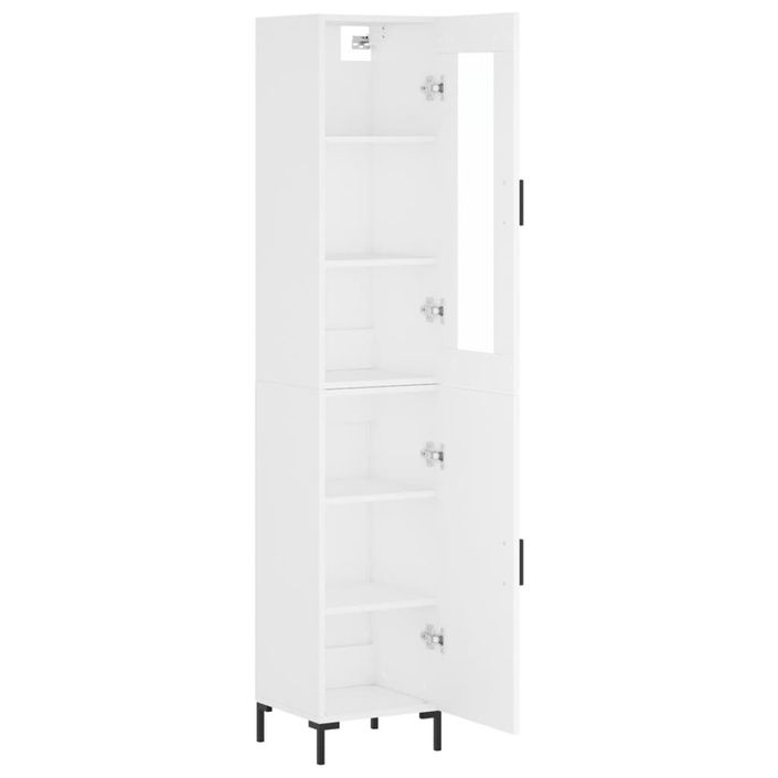 Buffet haut Blanc 34,5x34x180 cm Bois d'ingénierie - Photo n°4