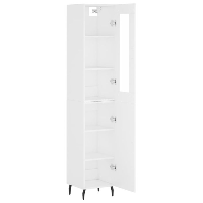 Buffet haut Blanc 34,5x34x180 cm Bois d'ingénierie - Photo n°4