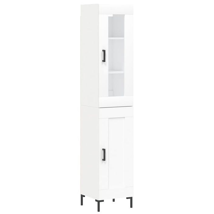 Buffet haut Blanc 34,5x34x180 cm Bois d'ingénierie - Photo n°1