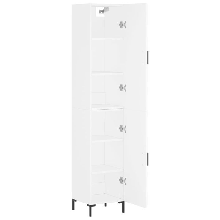 Buffet haut Blanc 34,5x34x180 cm Bois d'ingénierie - Photo n°4