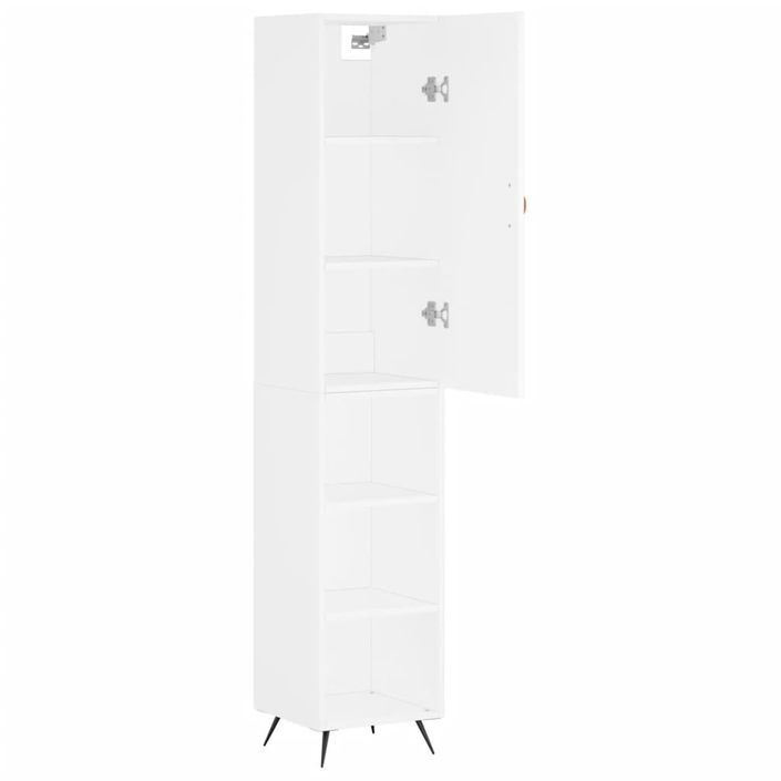 Buffet haut Blanc 34,5x34x180 cm Bois d'ingénierie - Photo n°4