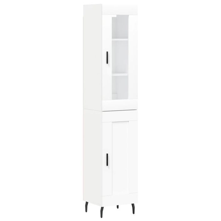 Buffet haut Blanc 34,5x34x180 cm Bois d'ingénierie - Photo n°1