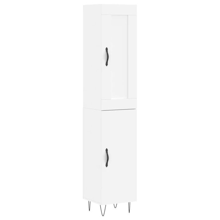 Buffet haut Blanc 34,5x34x180 cm Bois d'ingénierie - Photo n°1