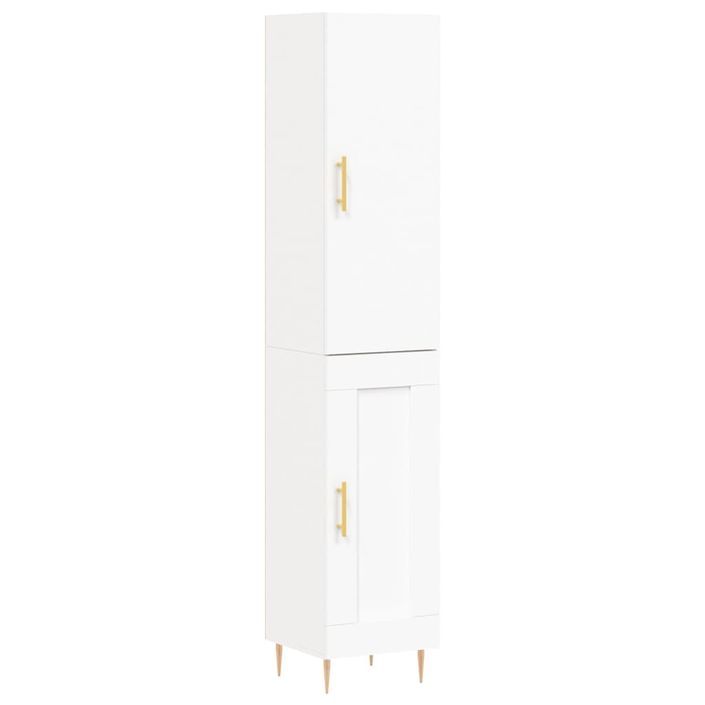 Buffet haut Blanc 34,5x34x180 cm Bois d'ingénierie - Photo n°1