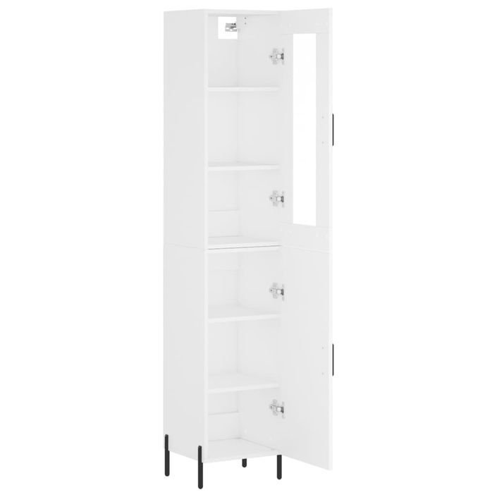 Buffet haut Blanc 34,5x34x180 cm Bois d'ingénierie - Photo n°4