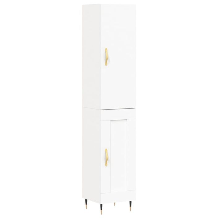 Buffet haut Blanc 34,5x34x180 cm Bois d'ingénierie - Photo n°1