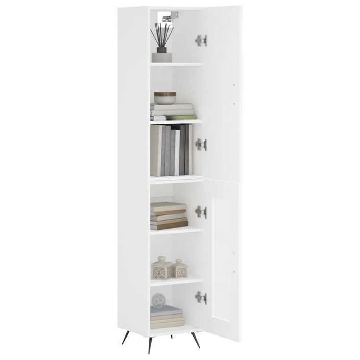 Buffet haut Blanc 34,5x34x180 cm Bois d'ingénierie - Photo n°3