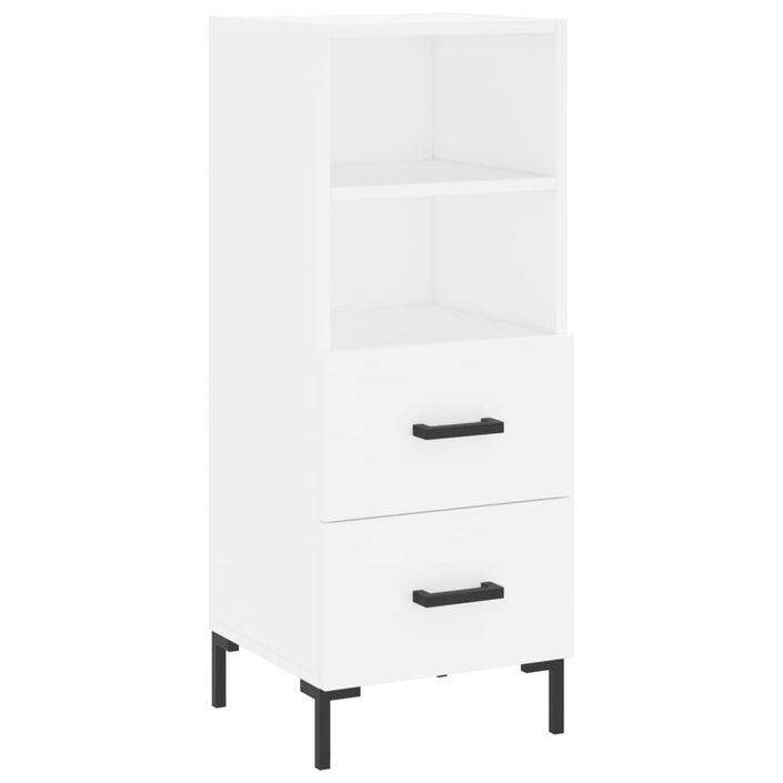 Buffet haut Blanc 34,5x34x180 cm Bois d'ingénierie - Photo n°5