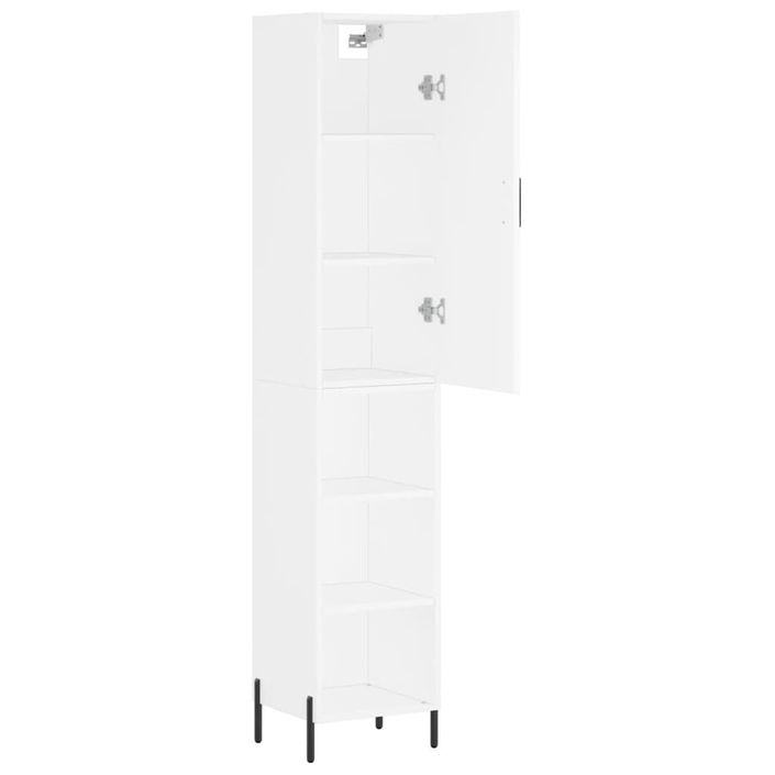 Buffet haut Blanc 34,5x34x180 cm Bois d'ingénierie - Photo n°4