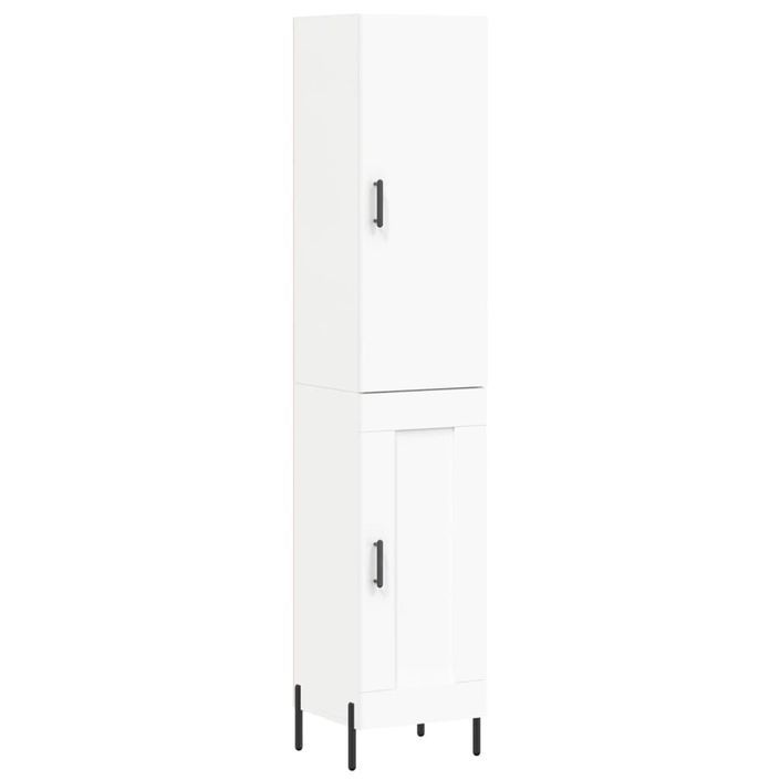 Buffet haut Blanc 34,5x34x180 cm Bois d'ingénierie - Photo n°1