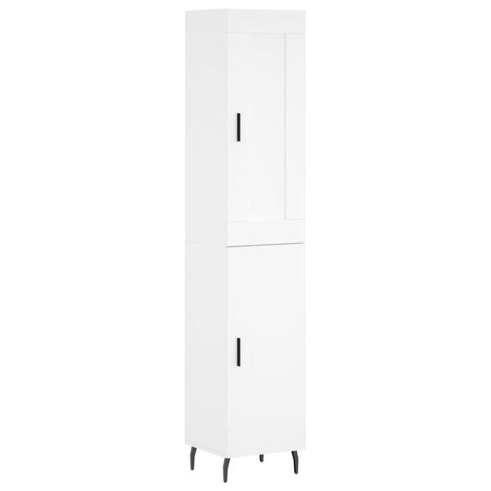 Buffet haut Blanc 34,5x34x180 cm Bois d'ingénierie - Photo n°1