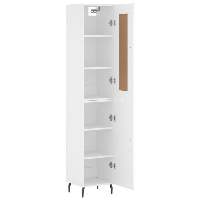 Buffet haut Blanc 34,5x34x180 cm Bois d'ingénierie - Photo n°4