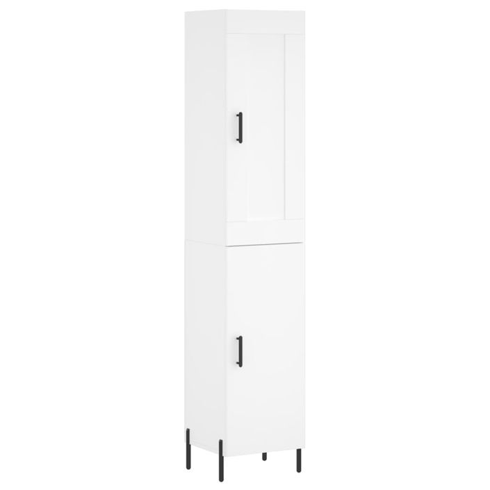 Buffet haut Blanc 34,5x34x180 cm Bois d'ingénierie - Photo n°1