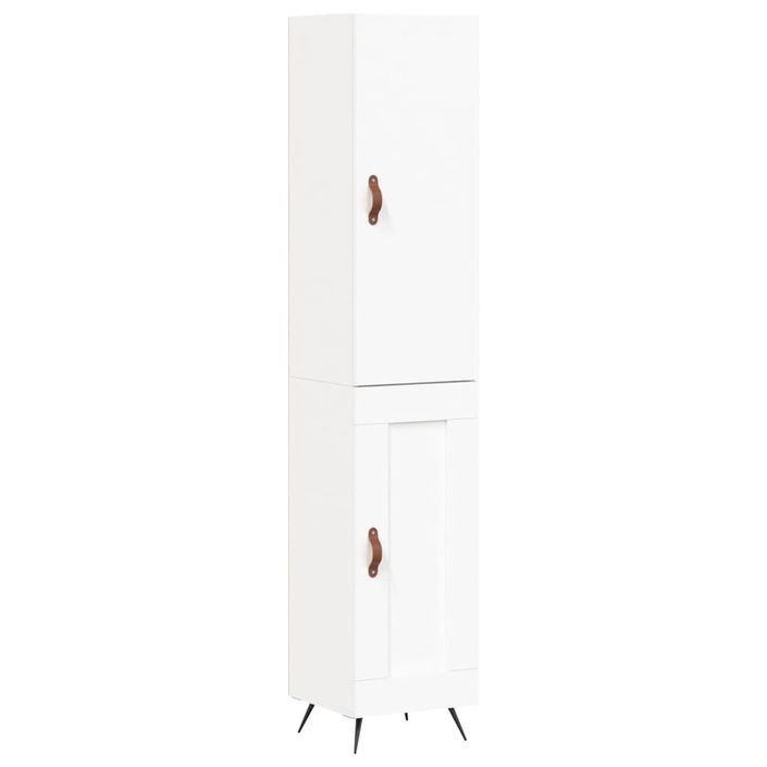 Buffet haut Blanc 34,5x34x180 cm Bois d'ingénierie - Photo n°1