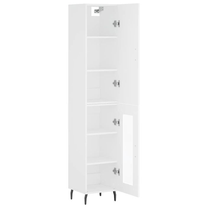 Buffet haut Blanc 34,5x34x180 cm Bois d'ingénierie - Photo n°4