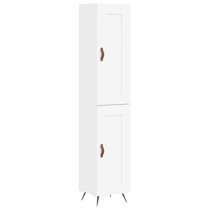 Buffet haut Blanc 34,5x34x180 cm Bois d'ingénierie - Photo n°1