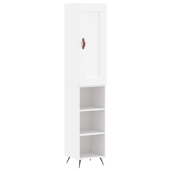 Buffet haut Blanc 34,5x34x180 cm Bois d'ingénierie - Photo n°1