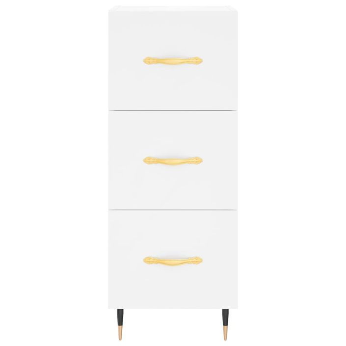 Buffet haut Blanc 34,5x34x180 cm Bois d'ingénierie - Photo n°6