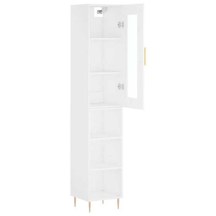 Buffet haut Blanc 34,5x34x180 cm Bois d'ingénierie - Photo n°4