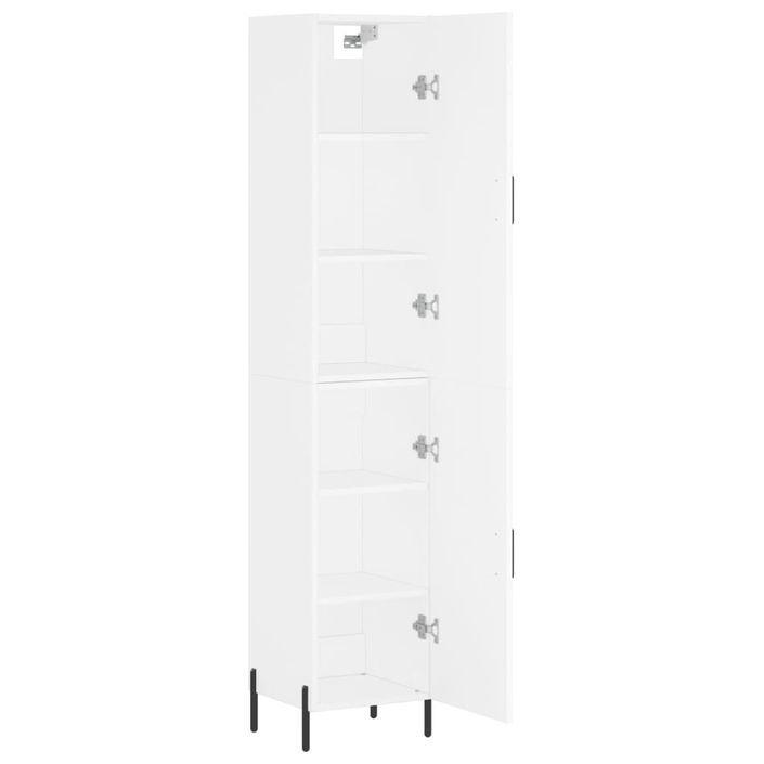 Buffet haut Blanc 34,5x34x180 cm Bois d'ingénierie - Photo n°4