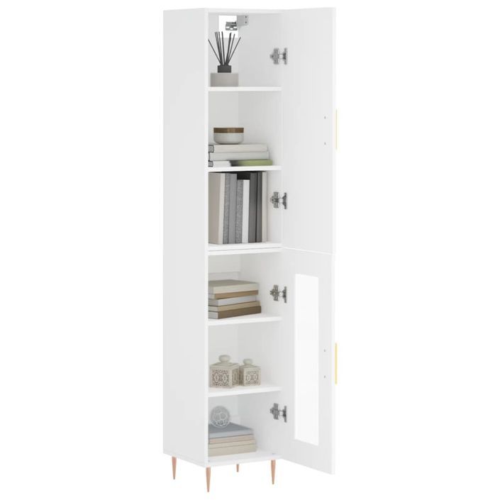 Buffet haut Blanc 34,5x34x180 cm Bois d'ingénierie - Photo n°3